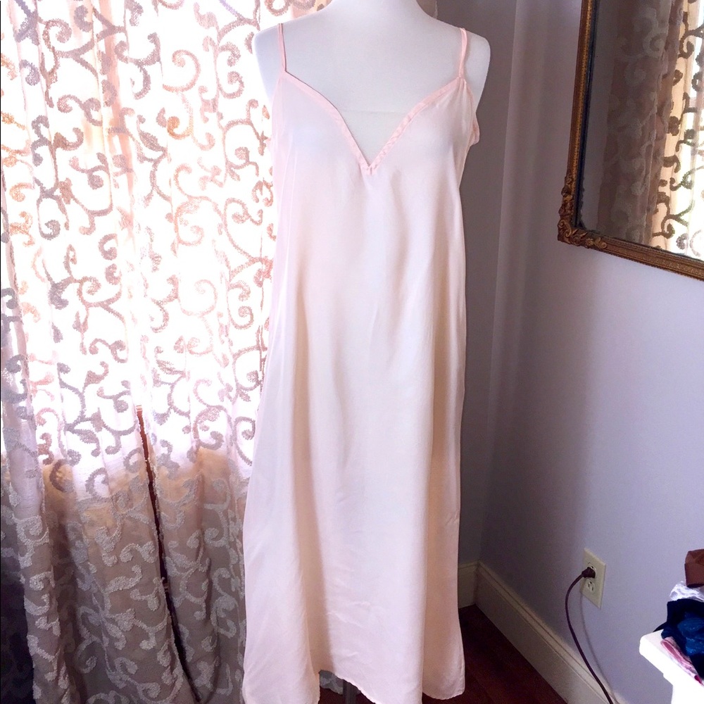 RARE Jessica McClintock Bridal Peach Long Nightgown Lingerie Negligee
